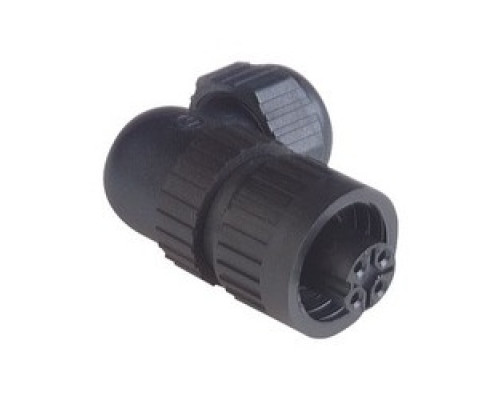 HIRSCHMANN  934129100   CA 3 W LD; Angled Cable Socket, integrated strain relief, 3 contacts + PE, black housing, 10A, 250 V DC