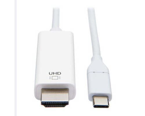 TRIPP LITE  U444-003-H4K6WE                 USB-C to HDMI Adapter Cable, 4K 60Hz, HDCP 2.2, White, 3 ft.