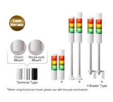 PATLITE USA CORPORATION LR5-102PJNW-X  50mm diameter UL CE IP65 24V DC, Pole Mount/Cable, No Flashing/Buzzer, Off-white