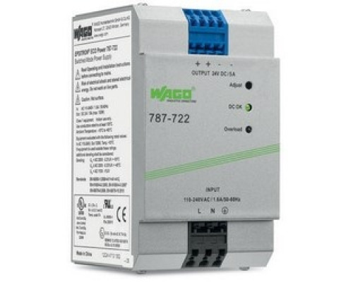 WAGO CORPORATION  787-722  7870722   PRIMARY SWITCH MODE DC 24 V, 5 A