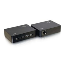 C2G  CG54285  CG54285                 USB 2.0 Over Cat 5/Cat 6 Extender, 4-Port, USB-B Male/RJ45 Female to RJ45 Female/USB-A Female, up to 150’, ABS Plastic, Black