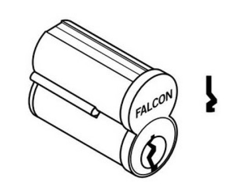 FALCON LOCK  C646 D 626                 Door Lock Cylinder, Interchangeable Core, 6-Pin, Uncombinated, Standard, D Keyway, Satin Chrome