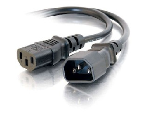 C2G  CG30823  CG30823                 Power Extension Cord, 250 Volt, 15 Ampere, C13 IEC to C14 IEC Connector, 3-Conductor 14 AWG SJT, 6’ Length, Black