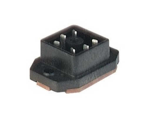 HIRSCHMANN  932669100   GO 6 FAV M black; Surface mounted connector with flange with solder contacts, 6 contacts, blade, DIN VDE 0627 / IEC 61984, 6A 50V AC/DC