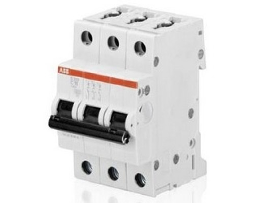 ABB  S203-C25  2CDS253001R0254   Miniature Circuit Breaker, Electro-Mechanic, 440 Volt AC, 12 Volt DC, 50/60 Hertz, 25 Ampere, 4-Pole, 6 Kiloampere Breaking Capacity, 52.5 MM Width x 69 MM Depth x 88 MM Height