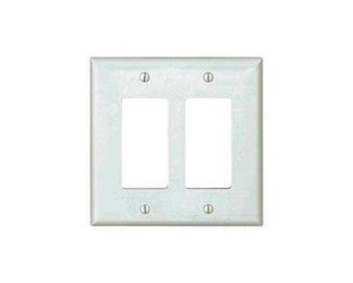 COOPER WIRING DEVICES  PJ262W   MID-SIZE WALLPLATES 2-GANG POLYCARBONATE WHITE DECORATOR
