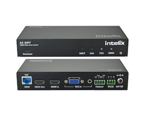 LIBERTY AV AS-1H1V         HDMI/VGA Auto-switcher With HDMI and Hdbaset Output Features: HDMI including Audio And Vga/3.5mm Stereo Input HDMI And Hdbaset Output-70m Max Distance Automatically Switches Input To Active Video VGA