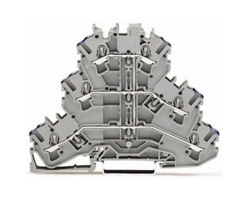 WAGO CORPORATION  2002-3208   Triple-deck Terminal Block; 6-conductor Through Terminal Block; L; Without Marker Carrier; Suitable For Ex E II Applications; Internal Commoning; Conductor Entry With Violet Marking; For Din-rail 35 X 15 And 35 X 7.5; 2.5