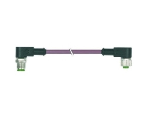HARTING  21034496301   Data Cords M12: M12-Circular connector/female and male angular, 0.3m