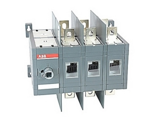 ABB  OT400U03C   3 pole, 400 amps rated at 600 V AC, UL 98, double throw open non-fusible disconnect switch