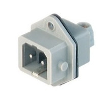 HIRSCHMANN  932048106   STASEI 200 grey; Panel-mounted connector, with coding fin and added gasket, 2 contacts + PE