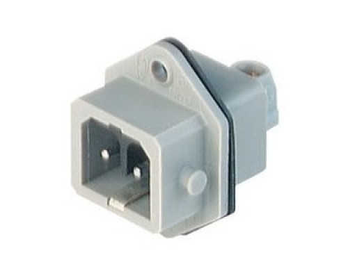 HIRSCHMANN  932048106   STASEI 200 grey; Panel-mounted connector, with coding fin and added gasket, 2 contacts + PE