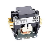 ABB  DP40C2P-F   2 pole, 40 amp, non-reversing, definite purpose contactor, 24V AC coil, industry standard mounting plate