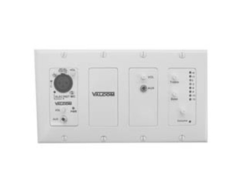 VALCOM  V-9985-W                 In-Wall Audio Mixer w/Remote, White