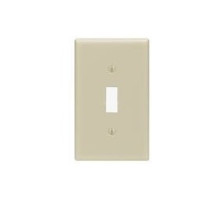 LEVITON  86001   1-gang Toggle Device Switch Wallplate, Standard Size, Thermoset, Device Mount, Ivory