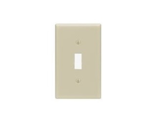 LEVITON  86001   1-gang Toggle Device Switch Wallplate, Standard Size, Thermoset, Device Mount, Ivory