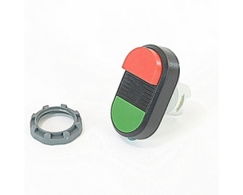 ABB  MPD12-11B   Modular green and red non-illuminated double pushbutton with no markings and 22mm mounting
