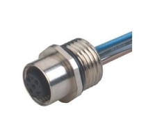 HIRSCHMANN  933040100   ELKE 512 PG9 Au; Screw-in Appliance Socket, PG 9 front mounting thread, with wire ends, screw locking, O-ring included, 5 contacts, female, cable material: PVC, cable length: 0.2m, 4A 50V AC/DC