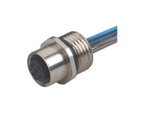 HIRSCHMANN  933040100   ELKE 512 PG9 Au; Screw-in Appliance Socket, PG 9 front mounting thread, with wire ends, screw locking, O-ring included, 5 contacts, female, cable material: PVC, cable length: 0.2m, 4A 50V AC/DC