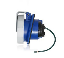 LEVITON  530R9WLEV                 30 Amp, 120/208 Volt 3-Phase, 4P, 5W, LEV Series North American-Rated IEC 60309-1 & 60309-2 Pin & Sleeve Receptacle, Industrial Grade, IP66/IP67/IP68/IP69K, Watertight - Blue