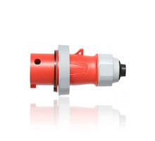 LEVITON  530P7WLEVA                 30 Amp, 277/480 Volt 3-Phase, 4P, 5W, LEV Series North American-Rated IEC 60309-1 & 60309-2 Pin & Sleeve Plug with Screwless Clamp Assembly, Industrial Grade, IP66/IP67/IP68/IP69K, Watertight - Red