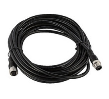 ABB  2TLA020056R2200   Extension cable 6 meters, black PVC jacket with straight 5 pole M12 male/female connectors, 22AWG conductors, overall braid shield