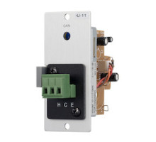 TOA ELECTRONICS INC  U-11R                 Amplifier Line Input Module, Unbalanced, RCA Pin Jack Input, 220 Kilo Ohm, 20 Hertz to 20 Kilohertz, -100 dB Noise, 1.38