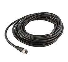 ABB  2TLA020056R3000   Cable single ended 6 meters black PVC jacket with straight 8 pole M12 female molded connector, 22AWG conductors, overall braid shield