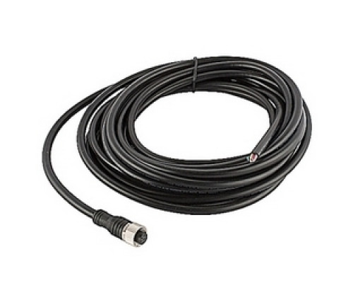 ABB  2TLA020056R3000   Cable single ended 6 meters black PVC jacket with straight 8 pole M12 female molded connector, 22AWG conductors, overall braid shield