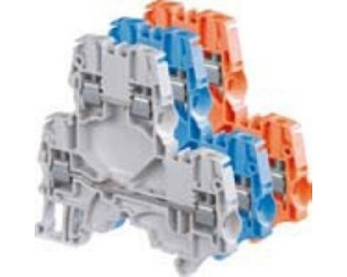 TE-ENERGY  1SNK506210R0000   ZS6-D2 Screw Clamp Terminal Block - Double Deck - Grey, 4mm Rated Cross Section, 6mm Spacing, TH 35-7.5, TH 35-15 Rail