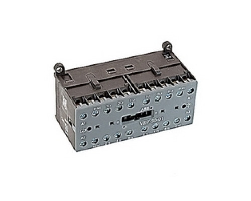 ABB  VB7-30-01-01   3 pole, plus 2 NC auxiliary contacts, 16 amp, mechanically interlocked miniature contactor, 24 V AC coil and screw terminals