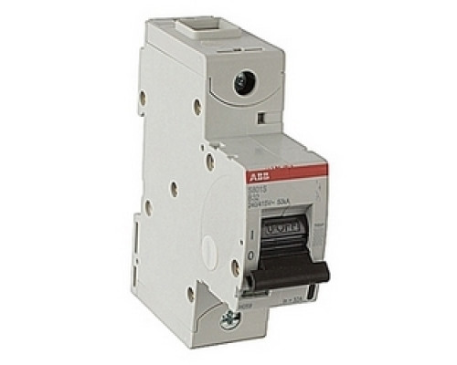 ABB  S801S-B32   1 pole, S800, 32 amp screw terminated miniature circuit breaker with a B tripping characteristic