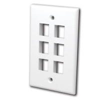 VANCO  820106                 Multi-Media Keystone Wall Plates, 6 Ports & White