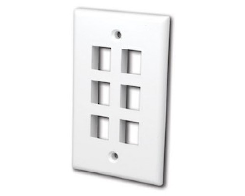VANCO  820106                 Multi-Media Keystone Wall Plates, 6 Ports & White