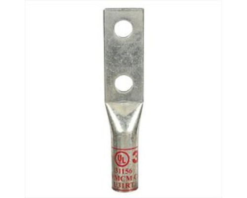 3M  7000031409  31156                 3M Scotchlok Copper Two Hole Long Barrel Lug 31156, up to 35 kV, 350 kcmil, Red, 10/Case