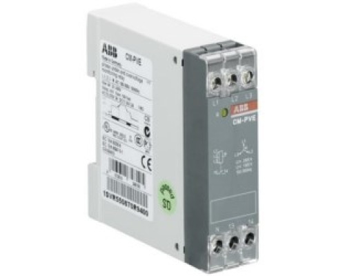 ABB 1SVR550870R9400  Three phase monitoring relay with 3x220-460 V AC, 185-265 V AC rated supply voltage and a phase sequence monitoring and phase loss detection three phase