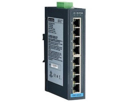 ADVANTECH  EKI-2528-BE   Unmanaged Industrial Ethernet Switch, 8-Port, 10/100 Mbps, DIN-Rail/Wall Mount, 12 to 48 Volt DC, 1.18
