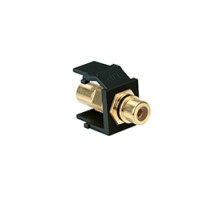 LEVITON  40830-BEE                 QuickPort RCA, Gold-Plated Connector with Black Stripe, Black