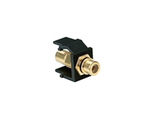 LEVITON  40830-BEE                 QuickPort RCA, Gold-Plated Connector with Black Stripe, Black