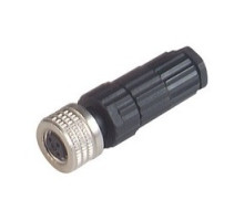 HIRSCHMANN 933367100  ELKA 4008 V; Straight Cable Socket, unassembled, strain relief by means of clamping cage, 4 contacts, female, M 9.5x1, IEC 61076-2-101 Ed. 1 / IEC 60947-5-2, black housing, 3A 30V AC/DC