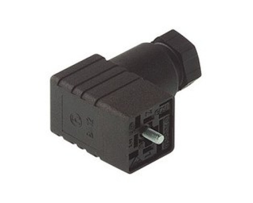 HIRSCHMANN  933137100   GDSN 207 black; Cable Socket with central screw M 2.5 x 27, 2 contacts + PE, PG7, Type C, DIN EN 175 301-803-C