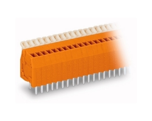 WAGO CORPORATION  234-504   PCB TERMINAL STRIP  2 SOLDER PINS/POLE  4 POLE ORANGE