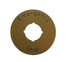 ABB  CA6-1026   E-Stop Legend Plate Yellow Aluminum, 60mm
