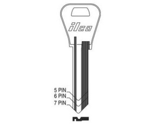 KABA ILCO CORP  DND-WR3 BR A02                 Cylinder Lock Key Blank, 5-Pin, Do Not Duplicate, Natural Brass, 2 Price Group, For Weiser