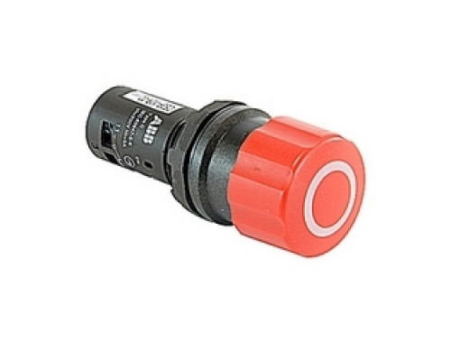 ABB  CE3P-10R-11   Compact non-illuminated pull release pushbutton with 30mm red actuator, 22mm mounting, and 1 NO and 1 NC contact blocks