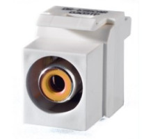 ON-Q/LEGRAND  KSRCAYW                 Keystone Insert, Audio/Video, RCA to RCA, Yellow Insulator, White