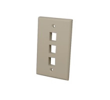 VANCO  823841                 Multi-Media Keystone Wall Plates, 3 Ports & Light Almond