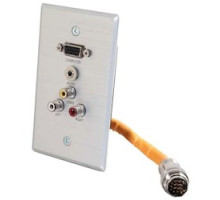 C2G  CG60032  CG60032                 Multi-Format Wallplate, 1-Gang, HD15 Integrated VGA/3.5 MM/RCA Audio/Video, Brushed Aluminum