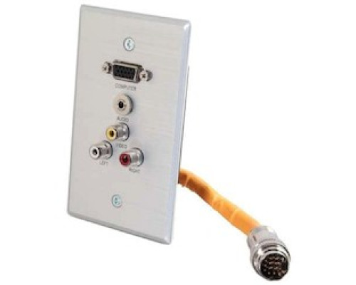C2G  CG60032  CG60032                 Multi-Format Wallplate, 1-Gang, HD15 Integrated VGA/3.5 MM/RCA Audio/Video, Brushed Aluminum