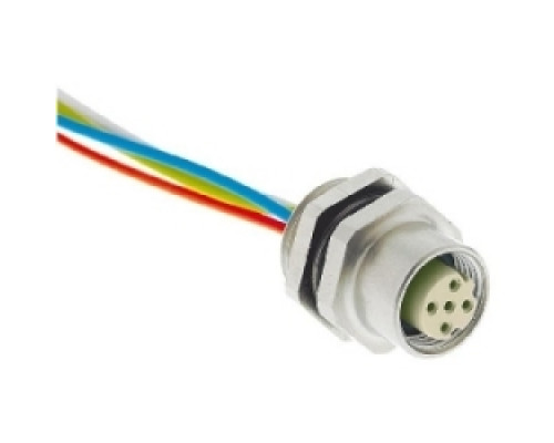 HARTING  21033712403   PCB Receptacles M8/M12: panel feed through M12D cod.female 4pins